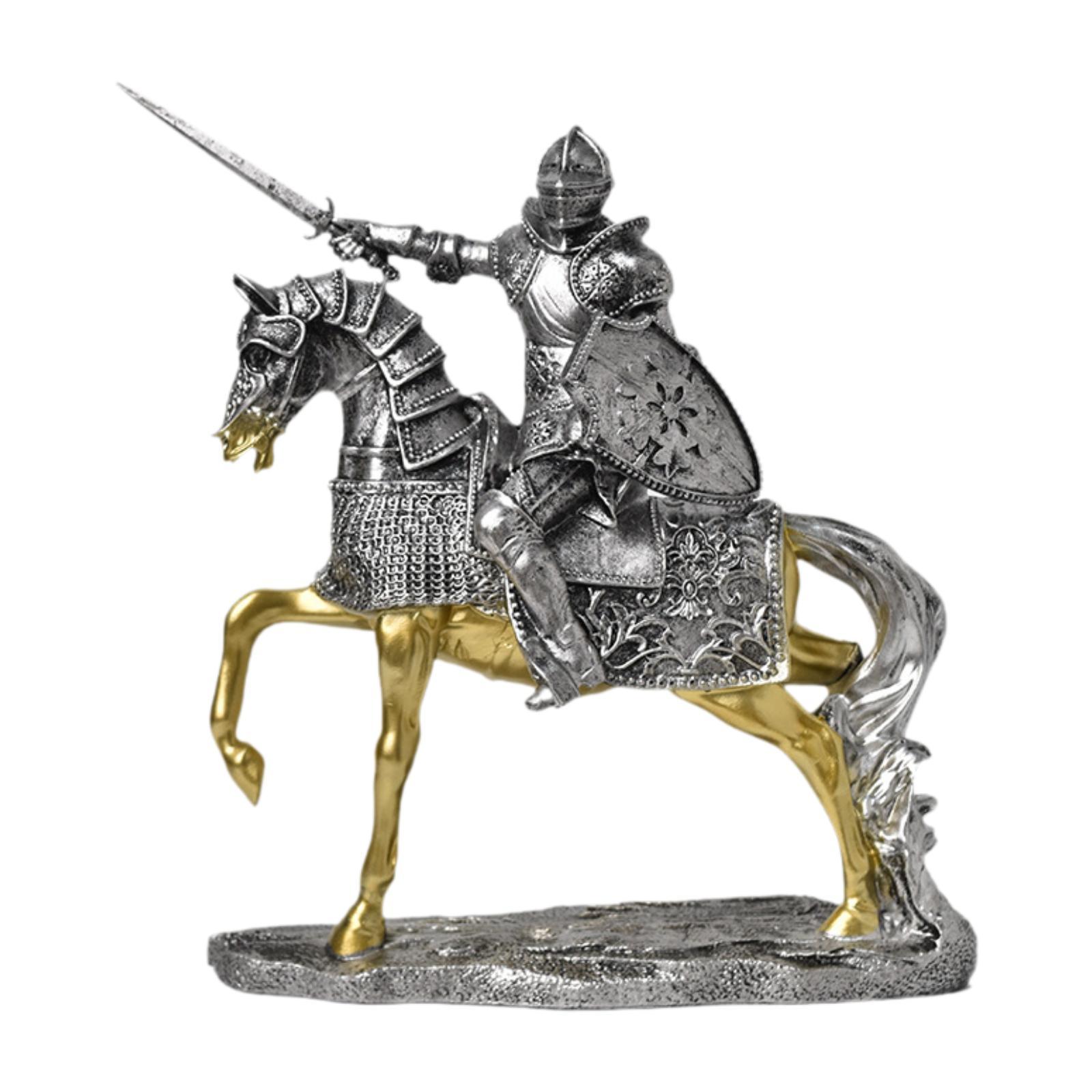 Vintage Collectible Ornaments - Estatua de Caballo de caballero, pieza