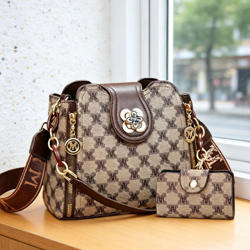 Vintage Zipper - Bolso de hombro con estampado de