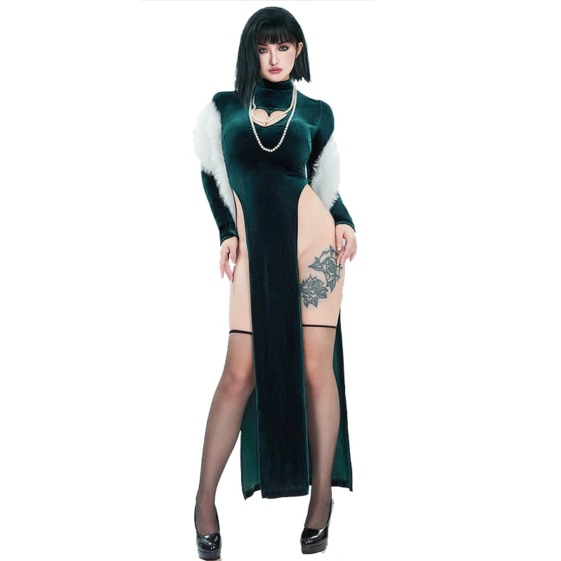 Vintage Necklace - Vestido Sexy de capa peluda de
