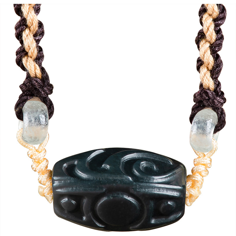 Vintage Necklace - Collar con colgante de cuentas talladas