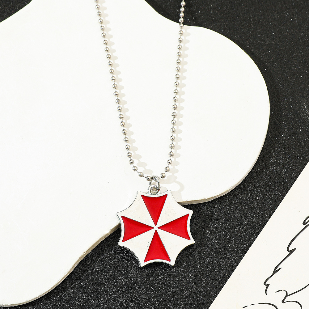 Vintage Necklace - Collar con Colgante de Paraguas Rojo