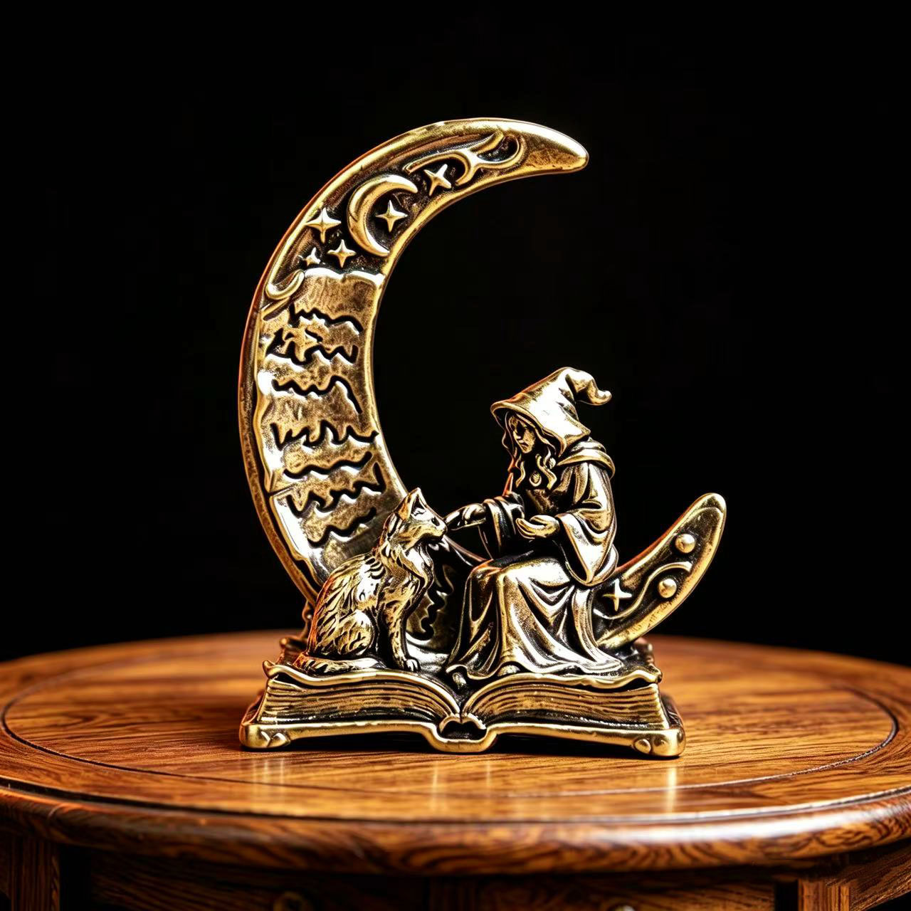 Vintage Collectible Ornaments - Estatua Decorativa de Bruja Lunar de