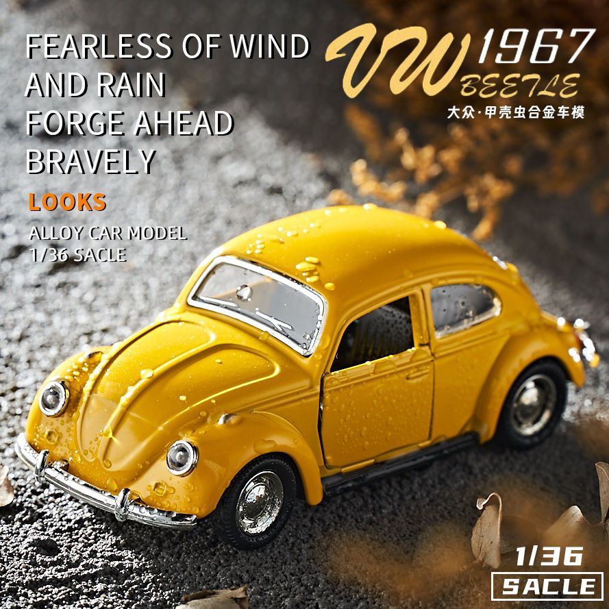 Vintage Collectible Hot Wheels - Coche Clásico Vintage Beetle 1:36, Modelo