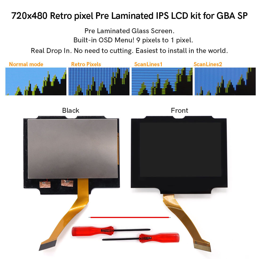 Vintage Game Collection - Kit de pantalla LCD IPS laminada