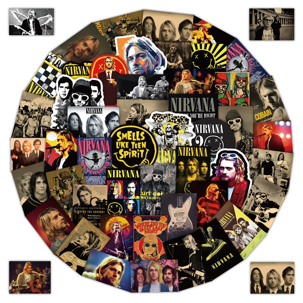 Vintage Things Collection - 52 pegatinas de la banda Nirvana