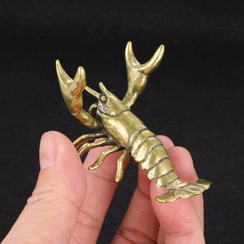 Vintage Collectible Ornaments - 【F】Adorno de cangrejo de latón macizo,
