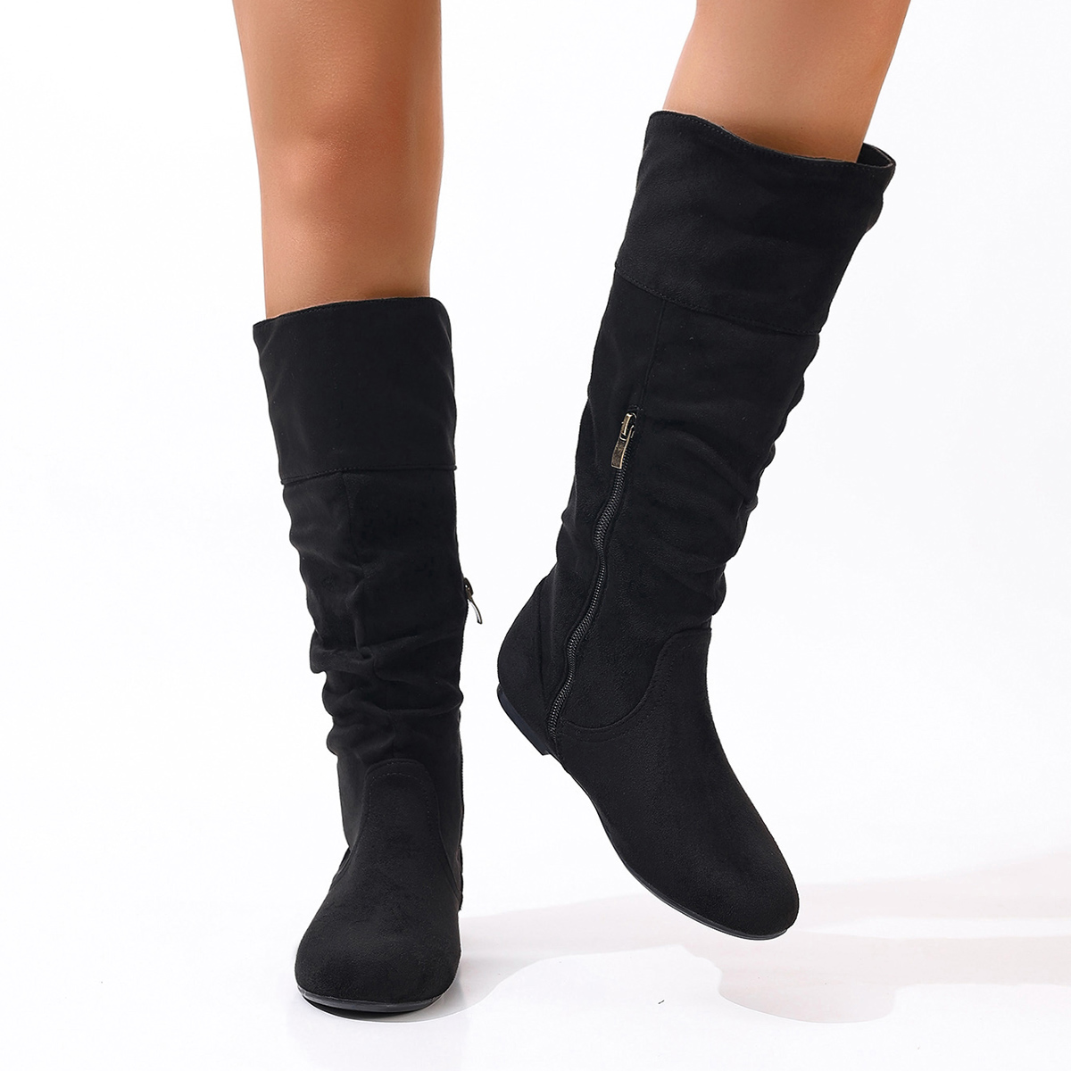 Vintage Zipper - Botas de Moda para Mujer, Estilo