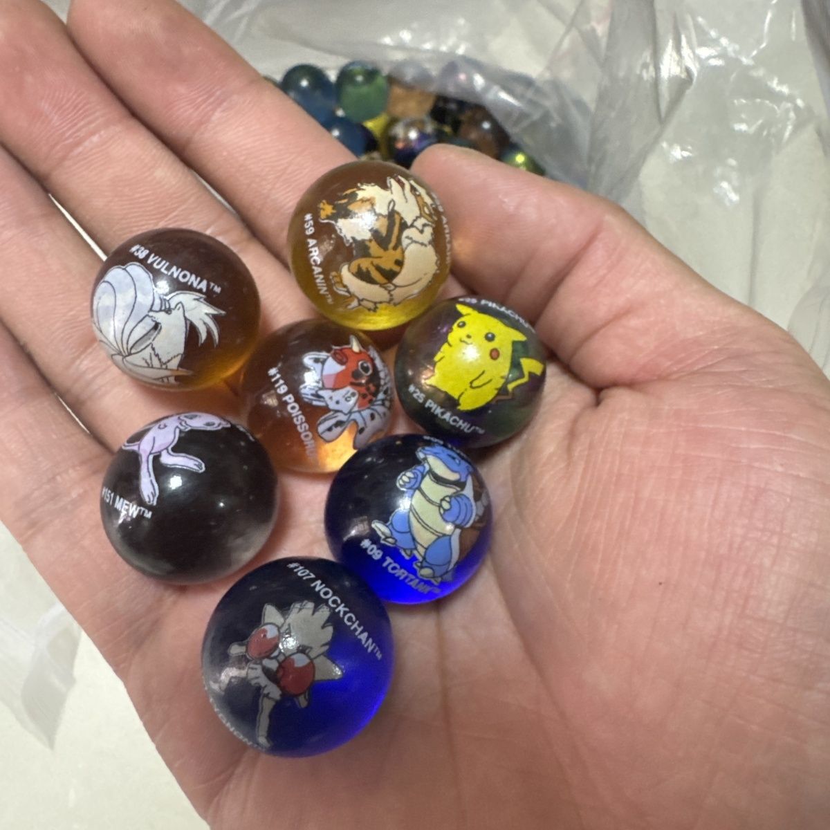 Vintage Collectible Marbles - Canicas de Vidrio Pokémon Retro de