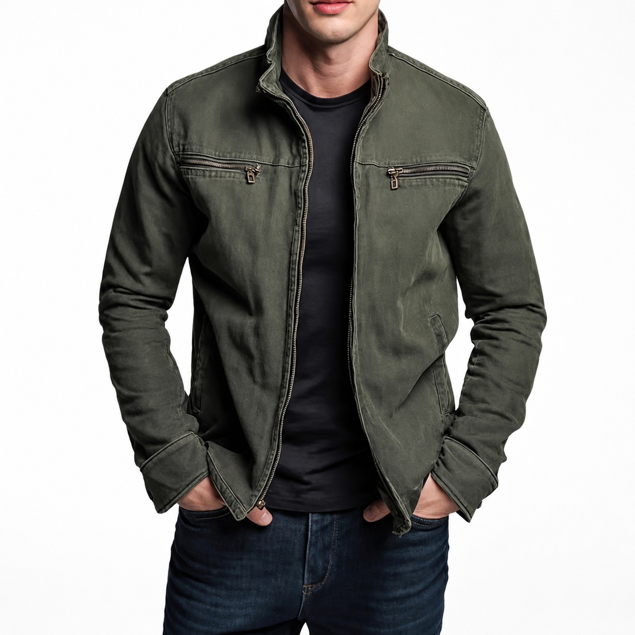 Chaqueta casual de algodón par - Vintage Zipper reseña y precio