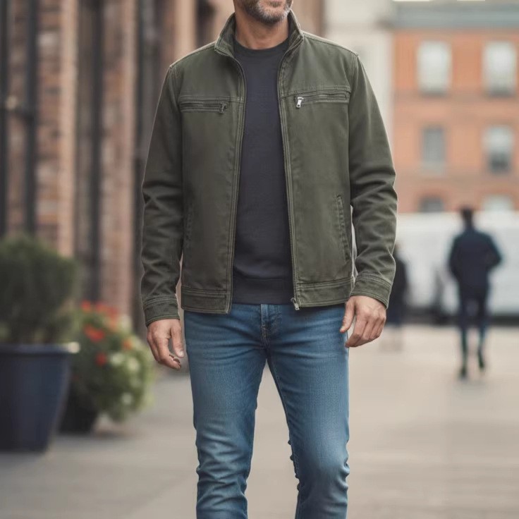 Chaqueta casual de algodón par - Vintage Zipper reseña y precio