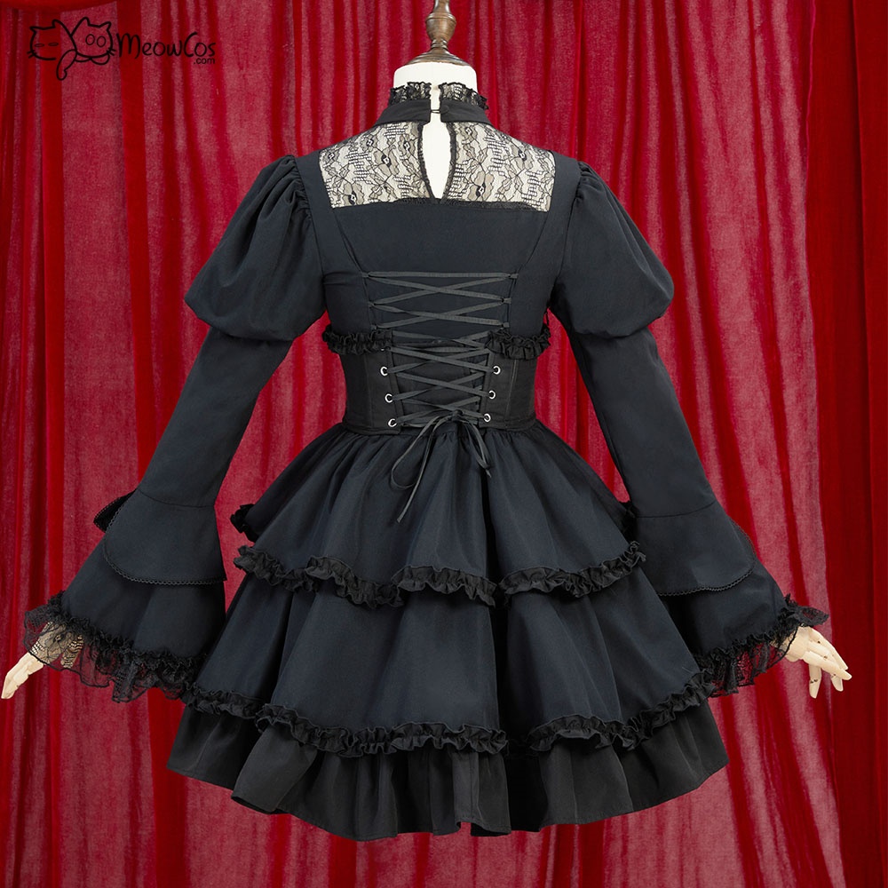 Vestido Gótico Victoriano Negr - Vintage Necklace reseña y precio